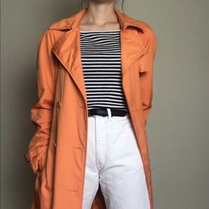 ORANGE TRENCH COAT WITH BELT